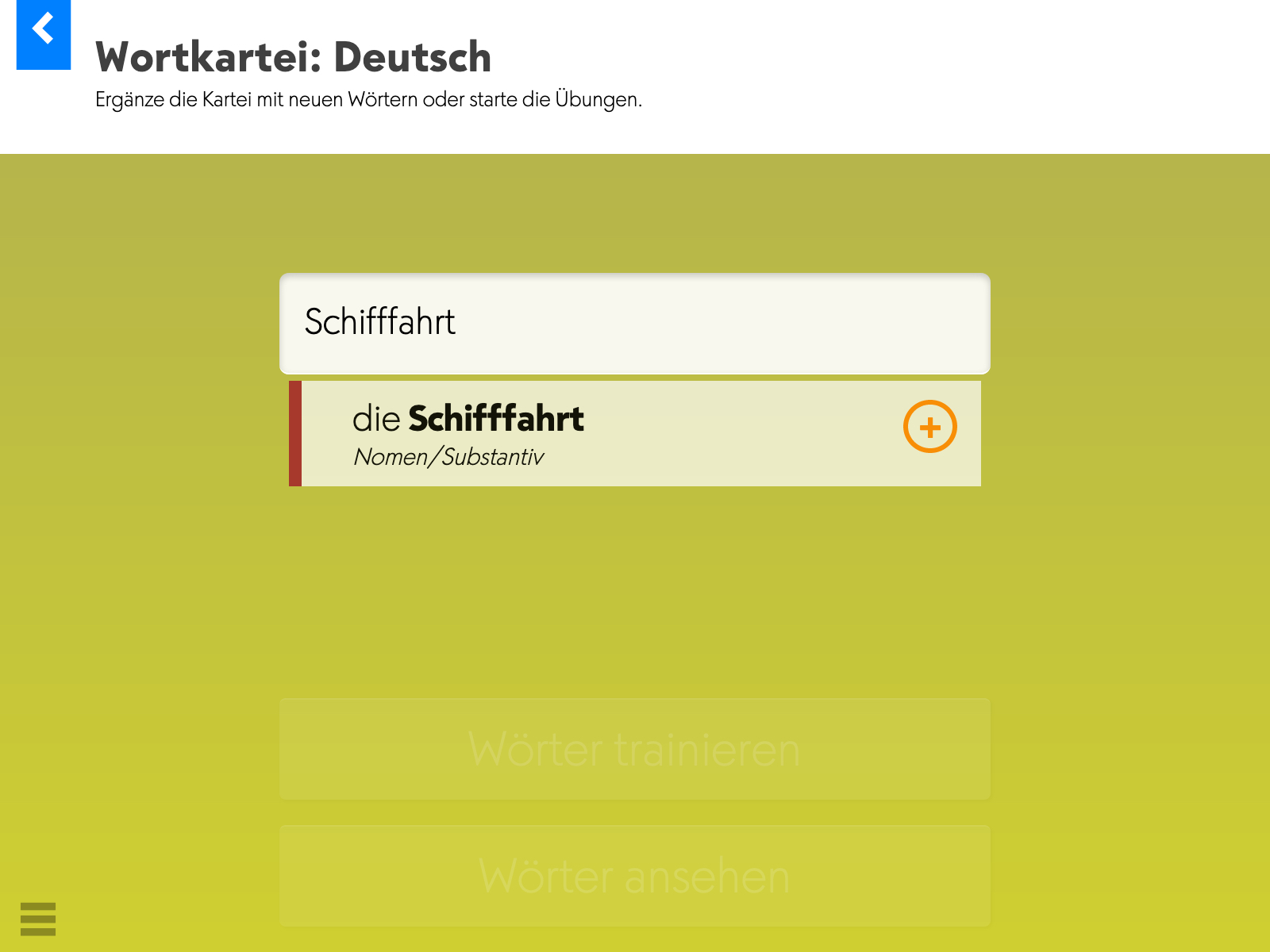 Wortkartei: Deutsch – Startseite