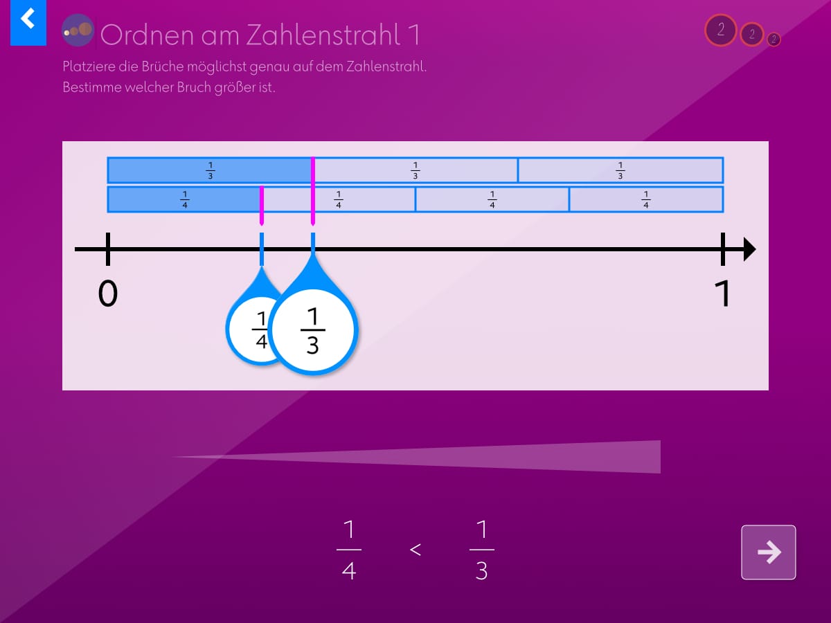 Brüche: Feedback in der Übung