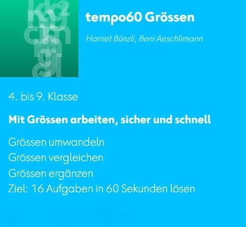 tempo60 Grössen